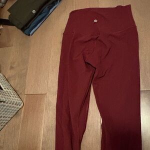 Maroon red lululemon leggings